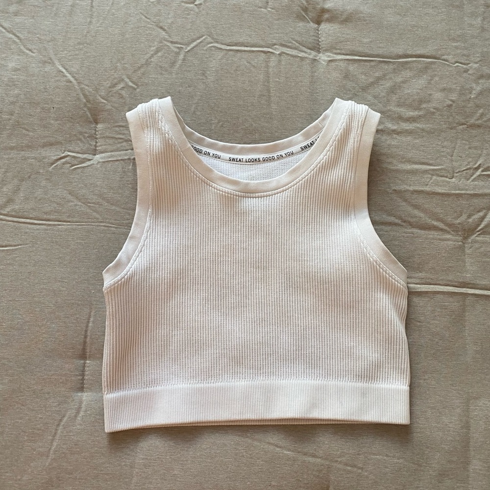 Aerie Offline White Cropped Tank